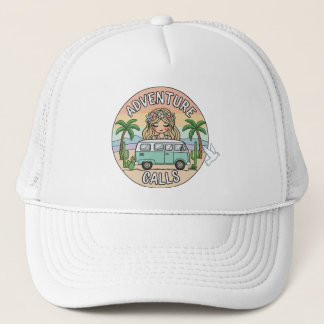 Adventure Calls Boho Camper Trucker Hat