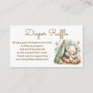 Adventure Camp Baby Shower Diaper Raffle Enclosure Card