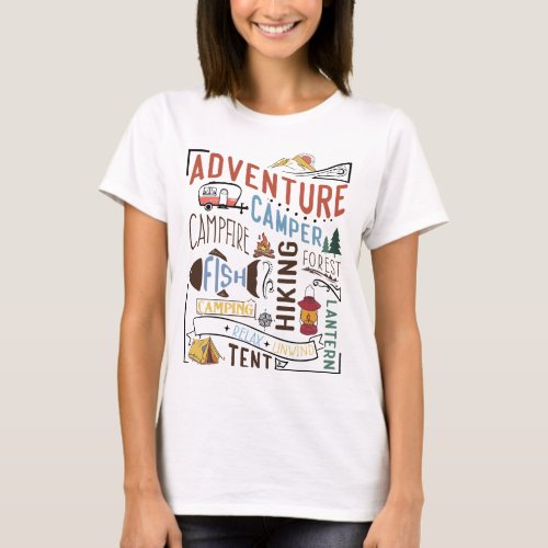 Adventure camper campfire  T_Shirt