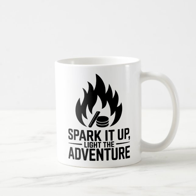 Adventure Campfire Firewood Flame Outdoors Graphic Coffee Mug (Right)