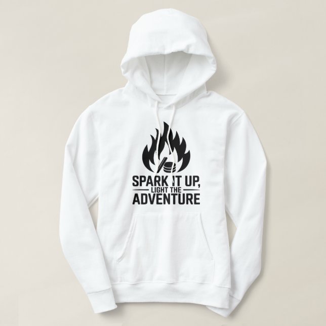 Adventure Campfire Firewood Flame Outdoors Graphic Hoodie (Design Front)