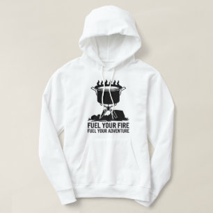 Adventure Camping Cooking Fire Graphic Design Hoodie