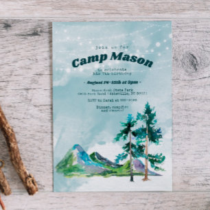 Adventure Camping Sleepover Birthday Invitation