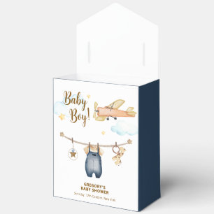 Adventure Clothesline Airplane Sky Baby Shower Favor Boxes