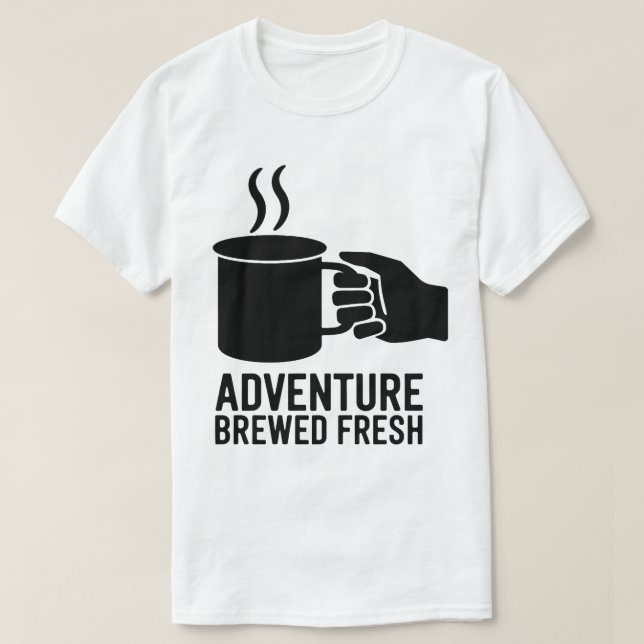 Adventure Coffee Mug Logo Outdoor Camping Design T-Shirt (Design Front)