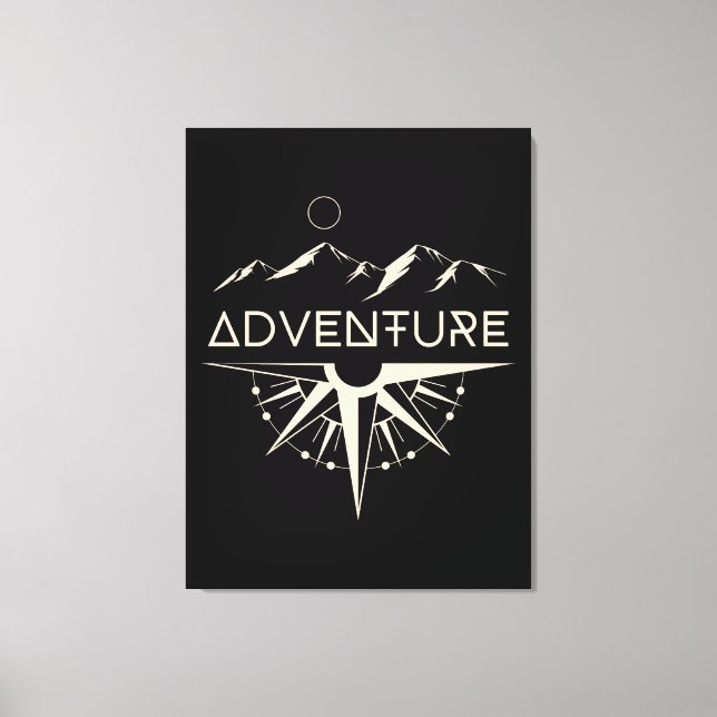 Adventure Compass Mountains Canvas Print (Front)