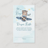 Adventure Cute Bear Blue Plane Baby Diaper Raffle