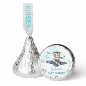 Adventure Cute Bear Blue Plane Oh Boy Baby Shower Hershey®'s Kisses®