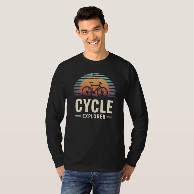  Adventure Cycle Lover Quote"Cycle explorer" T-Shirt (Front Full)