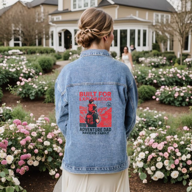 Adventure Dad – BUILT FOR EXPLORATION Denim Jacket (Wedding Back)