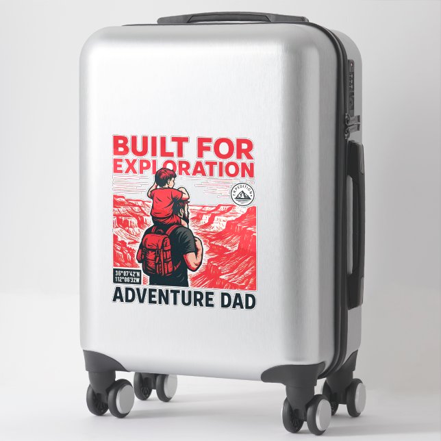 Adventure Dad – BUILT FOR EXPLORATION Sticker (Suitcase)
