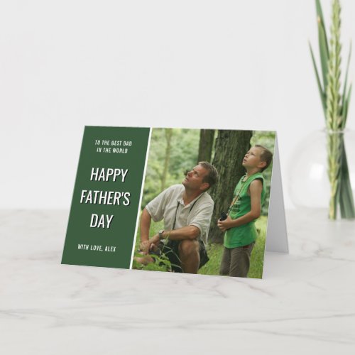 Adventure Dad  Green Photo Happy Fathers Day Card