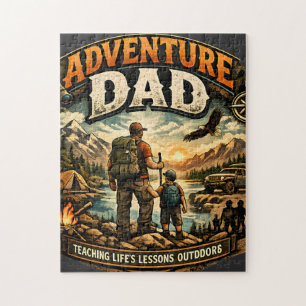 Adventure Dad Shirt – Vintage Outdoor Camping Jigsaw Puzzle