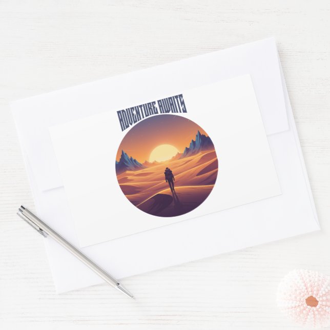 Adventure Desert Tee — Chasing Dunes & Desert Sky Rectangular Sticker (Envelope)