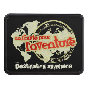 Adventure destination trailer hitch cover