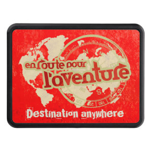 Adventure destination trailer hitch cover