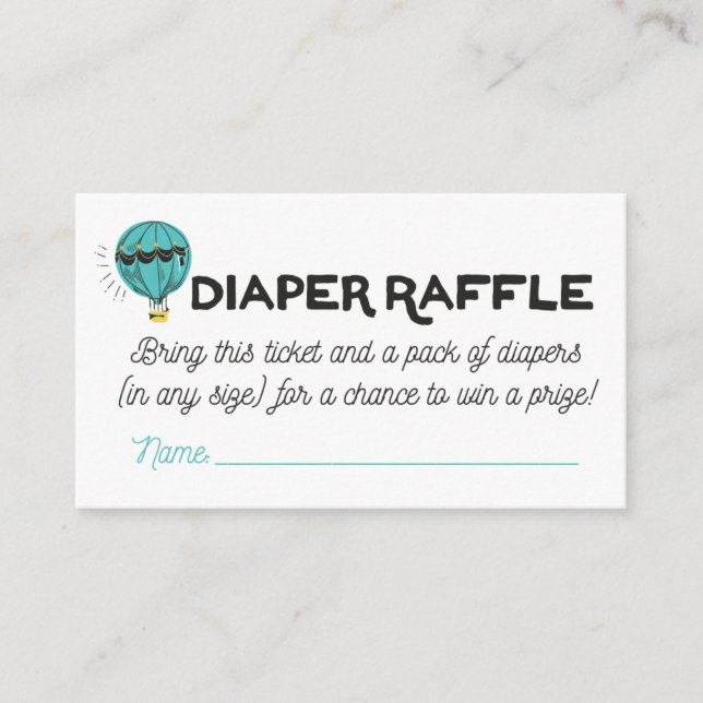 Adventure Diaper Raffle Tickets Enclosure Card (Front)