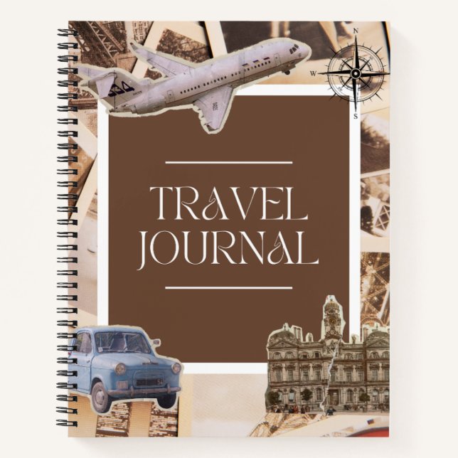 Adventure Diary, Trip Planner, Vacation Memory  Notebook (Front)
