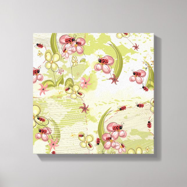 Adventure Ditsy Ladybirds Canvas Print (Front)