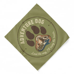 Adventure Dog Hiking Retro Badge - Lead The Way Bandana