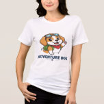 Adventure Dog T-Shirt -Cute Puppy Goggles Graphicn Tri-Blend Shirt