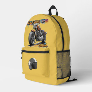 Adventure Dream Ride – Vintage Chopper Motorcycle  Printed Backpack