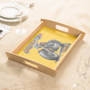 Adventure Dream Ride – Vintage Chopper Motorcycle  Serving Tray