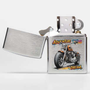 Adventure Dream Ride – Vintage Chopper Motorcycle Zippo Lighter