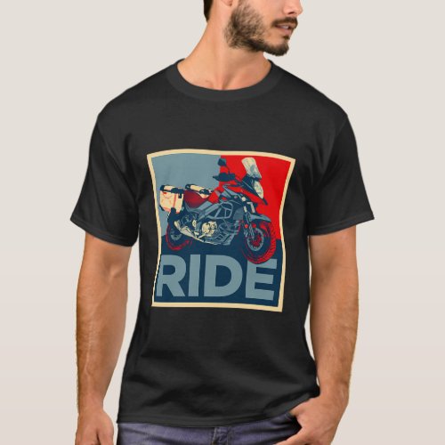 Adventure Dual Sport V_Strom Motorcycle Ride T_Shirt