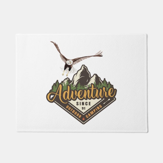 Adventure Eagle Hiking Mountains Doormat (Front)