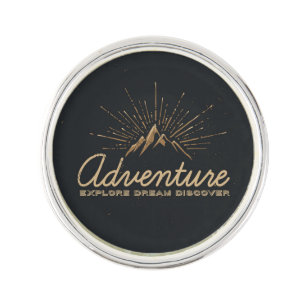 Adventure Explore Dream Discover Typography Lapel Pin