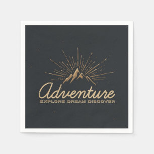 Adventure Explore Dream Discover Typography Napkins