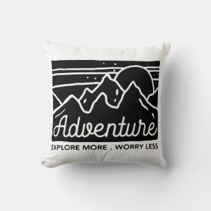 Adventure Explore More Worry Less Throw Pillow