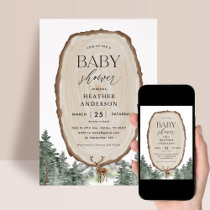 Adventure Fall Mountain Forest Baby Shower Invitation