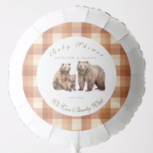 Adventure Fall Mountain Neutral Bearly Baby Shower Balloon