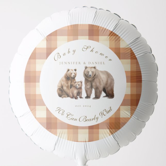 Adventure Fall Mountain Neutral Bearly Baby Shower Balloon (Front)