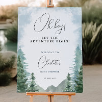 Adventure Forest Baby Shower Foam Board Sign