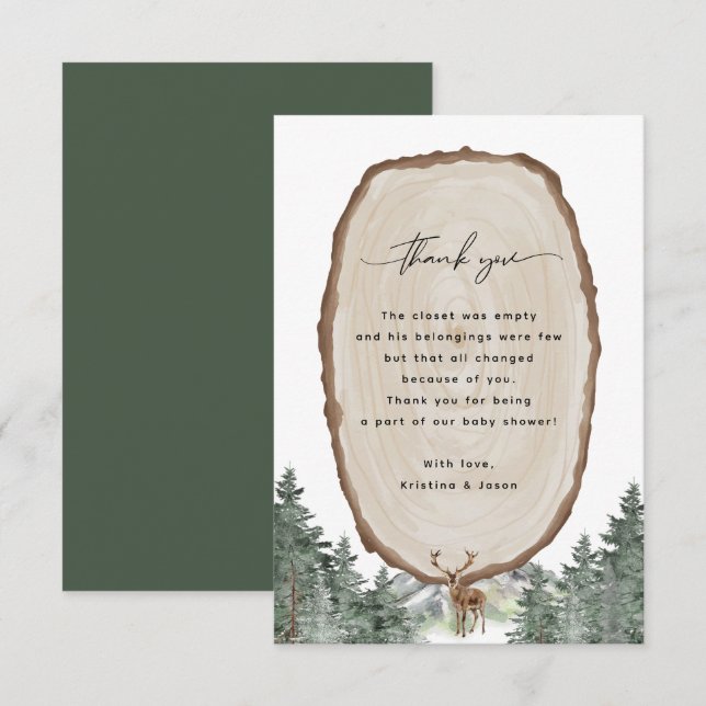 Adventure Forest Baby Shower Thank You Cards (Front/Back)