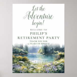 Adventure Forest Lake Retirement Party Welcome Poster