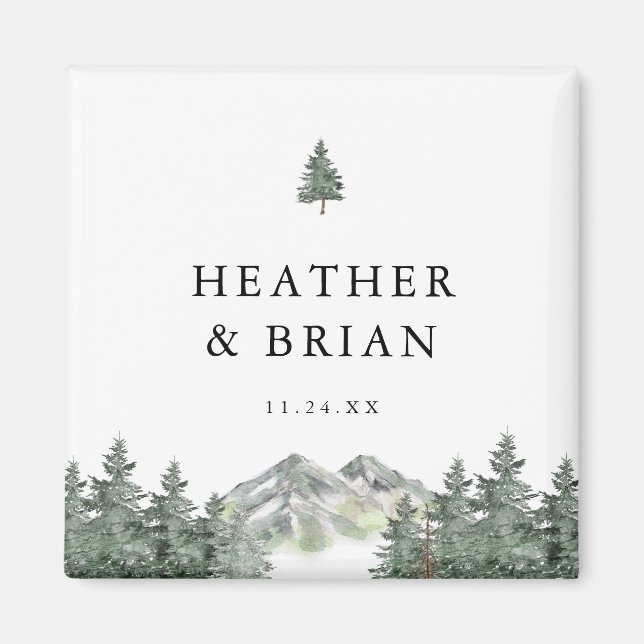 Adventure Forest Mountain Wedding Favor  Magnet (Front)