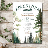 Adventure Forest Rustic Baby Shower Invitation