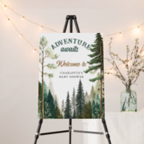 Adventure Forest Rustic Baby Shower Welcome Sign