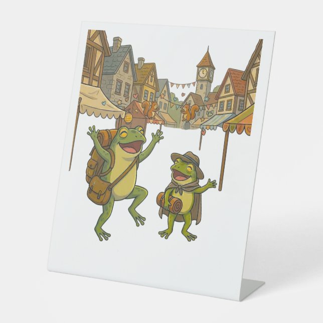 adventure frogs short story pedestal sign (Front)