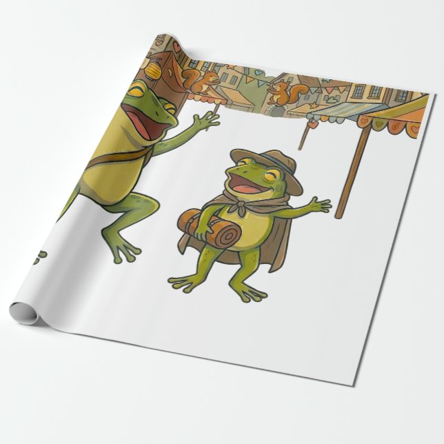 adventure frogs short story wrapping paper (Unrolled)
