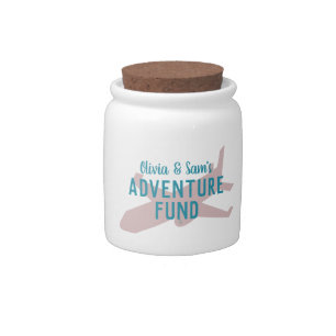 Adventure Fund Red Plane Piggy Bank Savings Jar