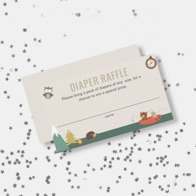 Adventure Gender Neutral Diaper Raffle Baby Shower Enclosure Card (Creator Uploaded)