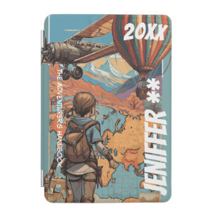 Adventure Girl Notebook, Personalized Travel Theme iPad Mini Cover