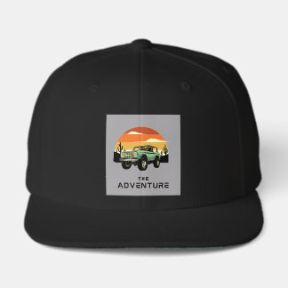 Adventure Graphic Black Snapback Cap