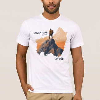 Adventure Hiking, Adventure Awaits, Let’s Go! T-Shirt