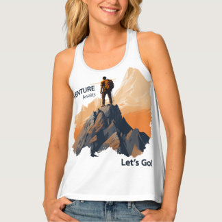 Adventure Hiking, Adventure Awaits, Let’s Go! Tank Top
